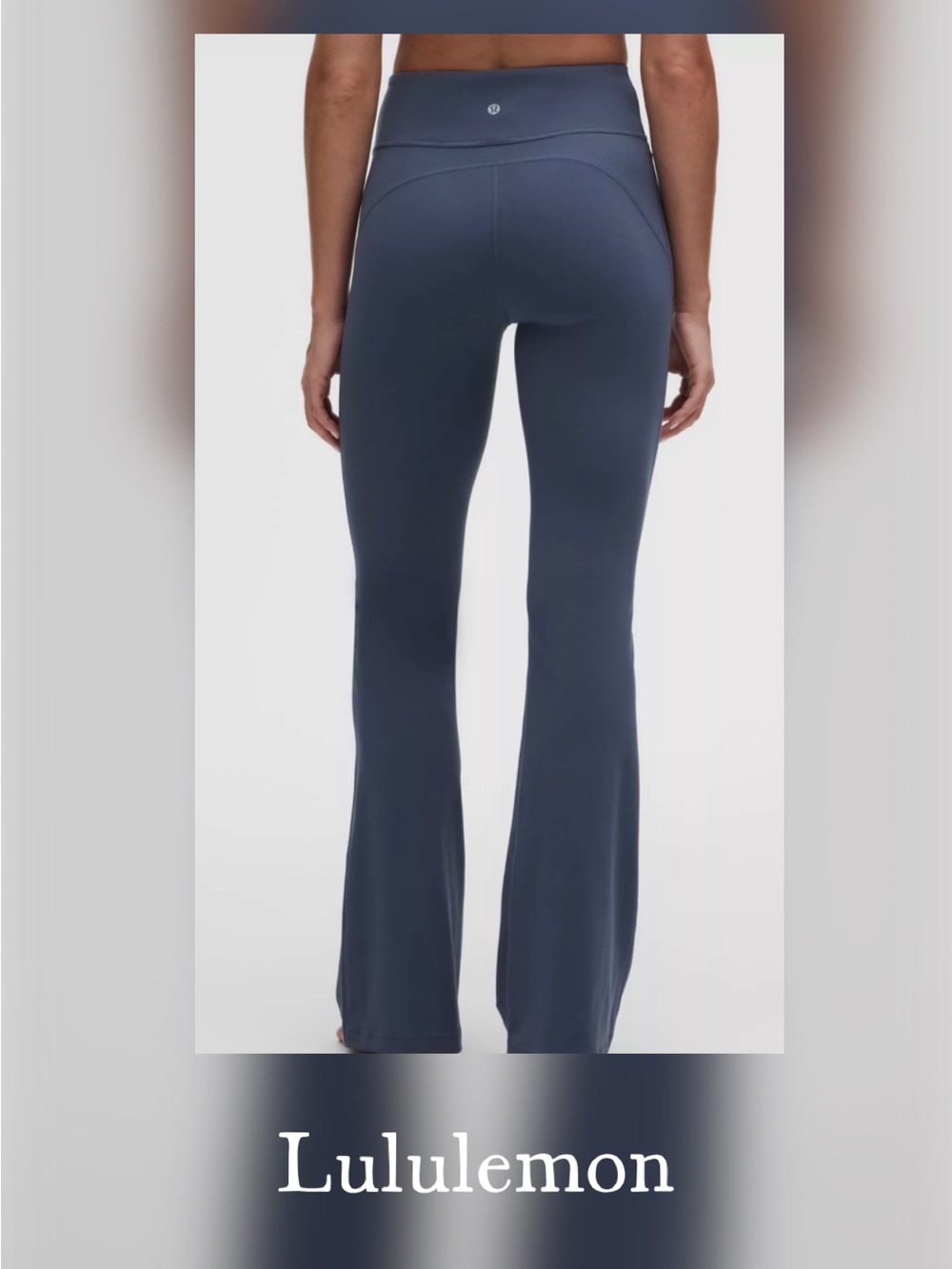 Lululemon softstream zip leg, high-rise, flared pants in iron blue gray